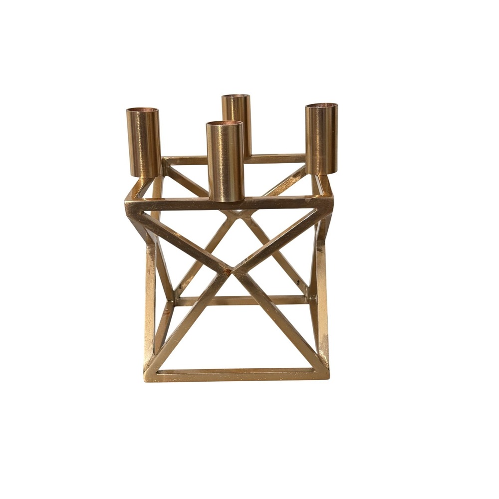 Modern Candelabra Home Decor OS Gold Geometric 4-Light Taper Candle Holder